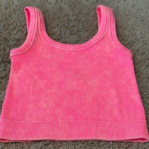 NWOT Zenana Neon Pink Ribbed Top